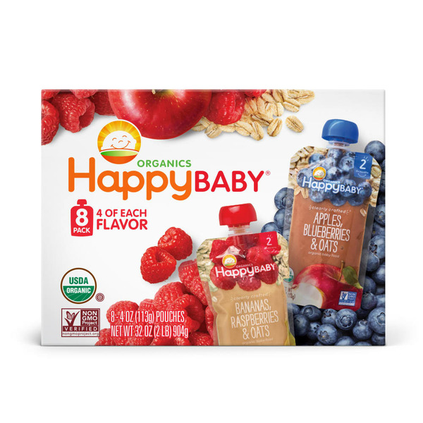 Baby Food & Formula Happy Baby Organics Clearly Crafted Pouch Stage 2 Oat Variety Pack hero