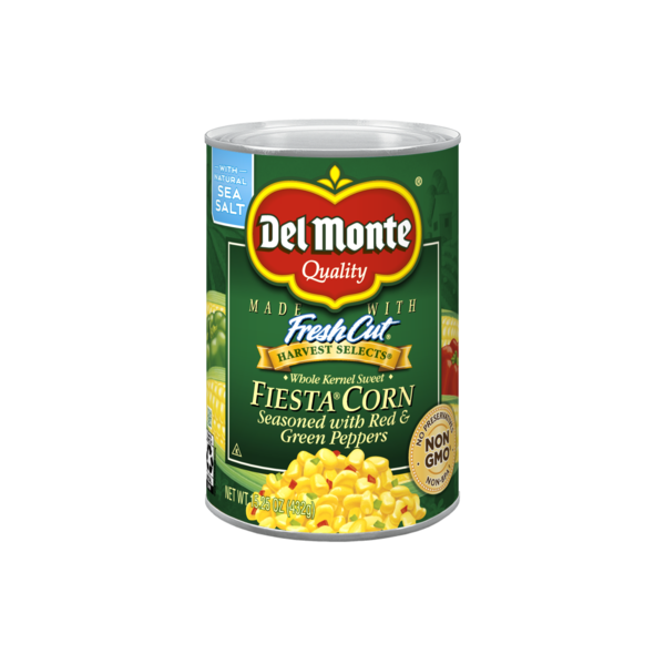 Canned & Jarred Vegetables Del Monte Fiesta Corn, Whole Kernel Sweet, Harvest Selects hero