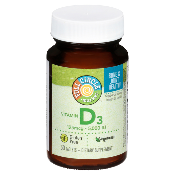 Vitamins & Supplements Full Circle Vitamin D3, 125 mcg, Tablets hero