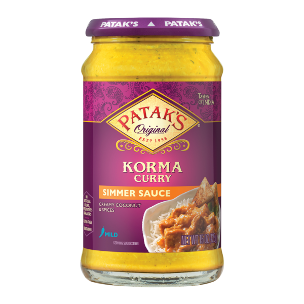 Indian Foods Patak's Korma Curry Indian Simmer Sauce, Mild hero