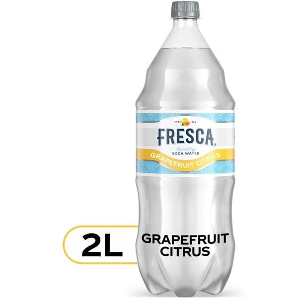 Soft Drinks Fresca Grapefruit Citrus Sparkling Soda Water Bottles hero