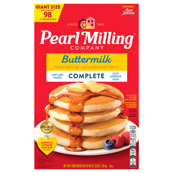 Doughs, Gelatins & Bake Mixes Pearl Milling Company Pancake & Waffle Mix, Buttermilk, Complete hero