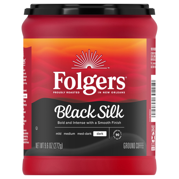 Coffee Folgers Coffee, Ground, Dark, Black Silk hero