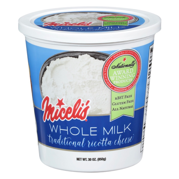 Other Creams & Cheeses Miceli's Ricotta Cheese, Traditional, Cup hero