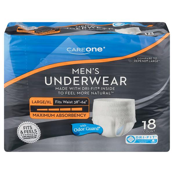 Feminine Care CareOne CareOnes Men's Large/XL Maximum Protection Underwear hero