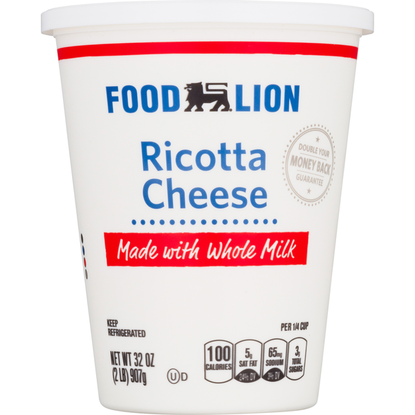 Other Creams, Cheeses & Dips Food Lion Whole Milk Ricotta Cheese hero