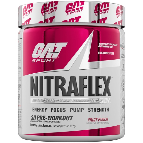 Pre-Workout GAT Sport Nitraflex Original Fruit Punch Protein Powder hero