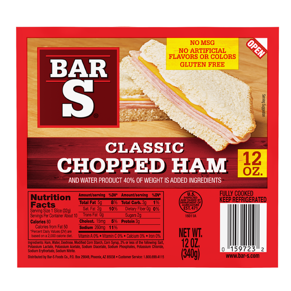 Lunch Meat Bar-S Classic Chopped Ham Lunch Meat hero