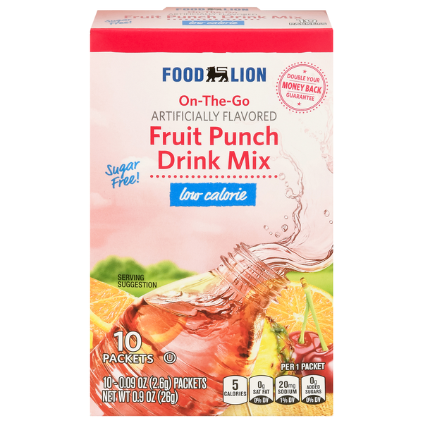 Cocoa & Drink Mixes Food Lion On-The-Go Drink Mix Fruit Punch Low Calorie hero