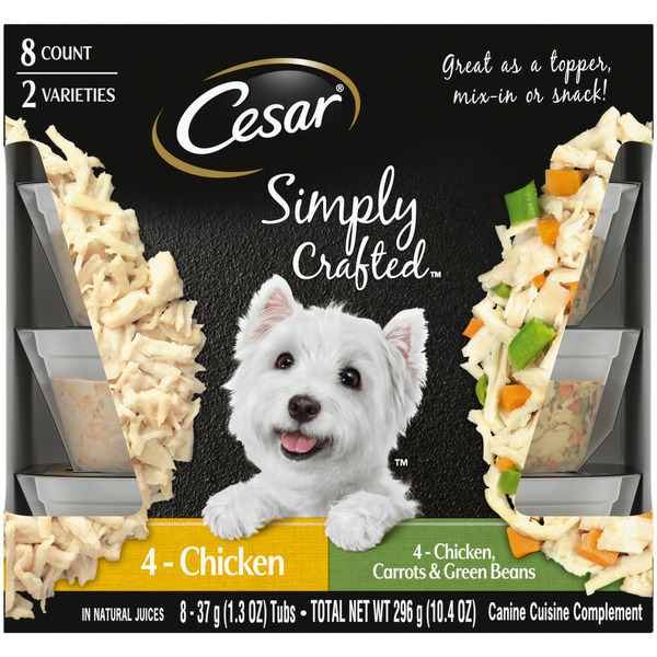 Dog Food & Care Cesar Simply Crafted Soft Wet Dog Food Meal Topper Variety Pack hero