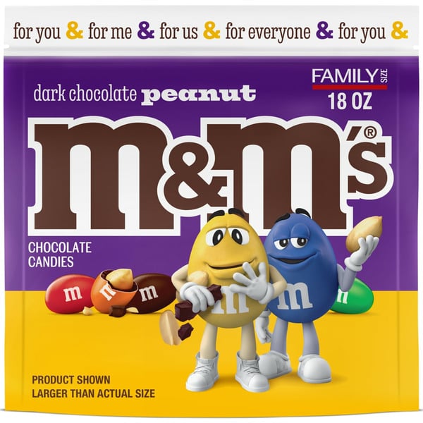 Candy & Chocolate M&M's Peanut Dark Chocolate Candy Family Size hero