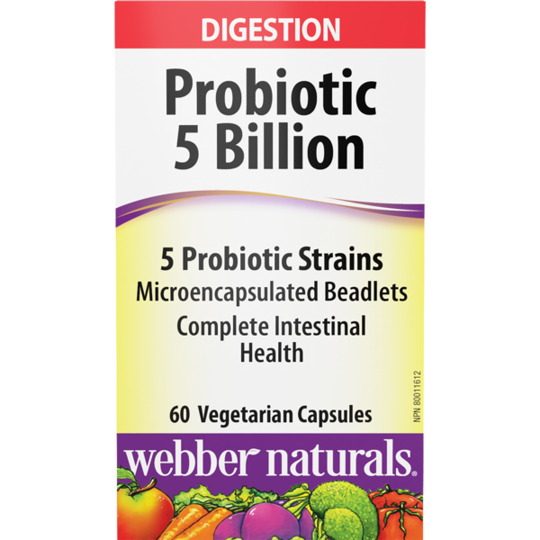 Digestion Webber Naturals Probiotic 5 Billion 5 Probiotic Strains hero