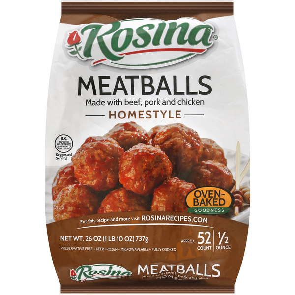 Frozen Appetizers & Sides Rosina Meatballs, Homestyle hero