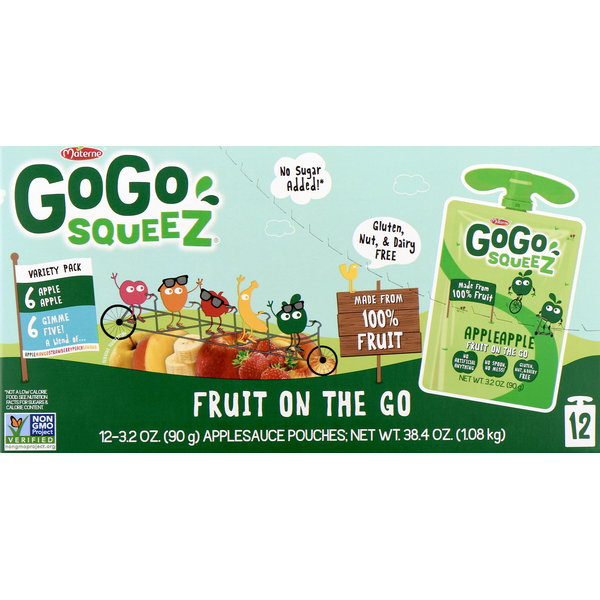 Canned Fruit & Applesauce GoGo Squeez Applesauce, Variety Apple Apple/GIMME hero