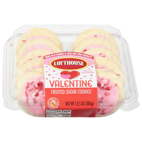 Cookies & Cakes Lofthouse Sugar Cookies, Frosted, Valentine hero