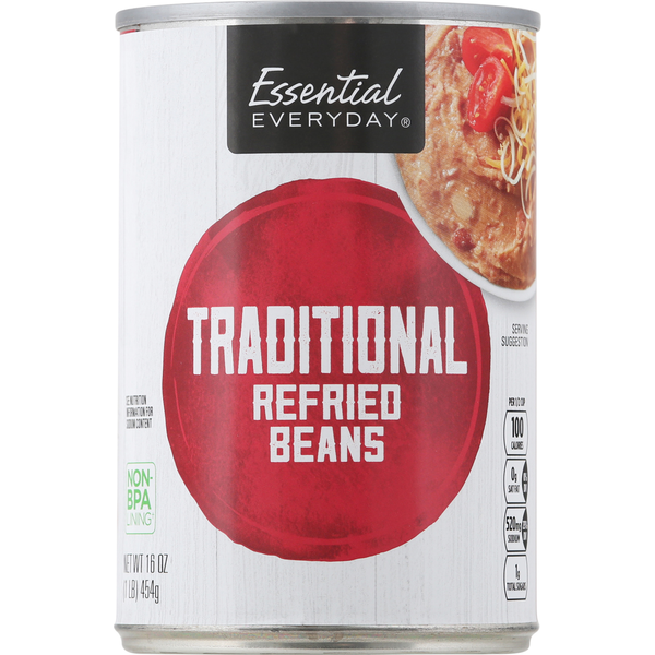 Canned Meals & Beans Essential Everyday Refried Beans, Traditional hero