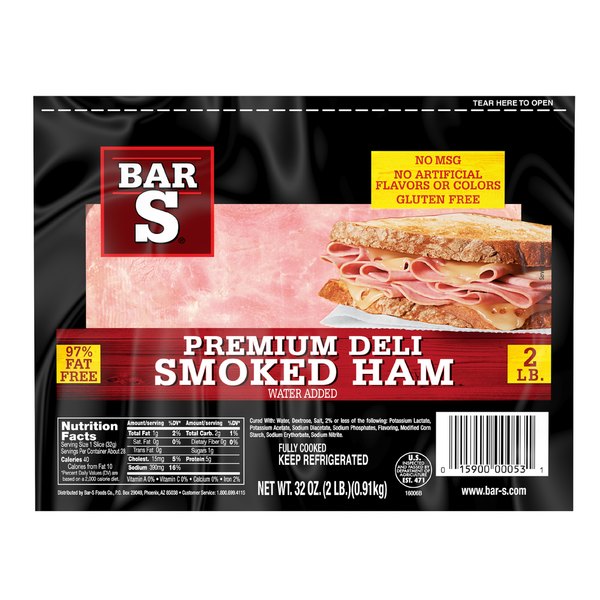 Lunch Meat Bar-S Premium Deli Smoked Ham Lunch Meat hero