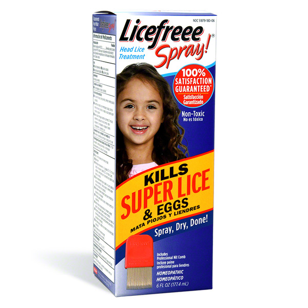 First Aid Licefreee! Spray Non-Toxic Head Lice Treatment with Metal Lice Comb hero