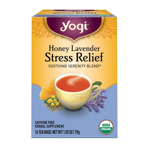 Tea Yogi Tea Herbal Tea, Honey Lavender Stress Relief, Caffeine Free hero