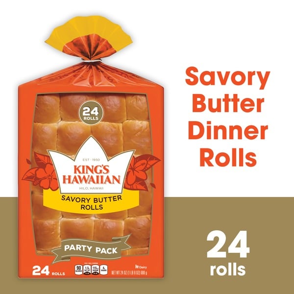 Buns & Rolls King's Hawaiian Savory Butter Rolls 24PK hero