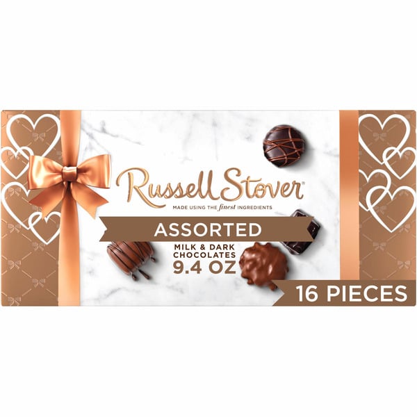 Candy & Chocolate Russell Stover Valentine's Day Assorted Milk & Dark Chocolate Gift Box hero