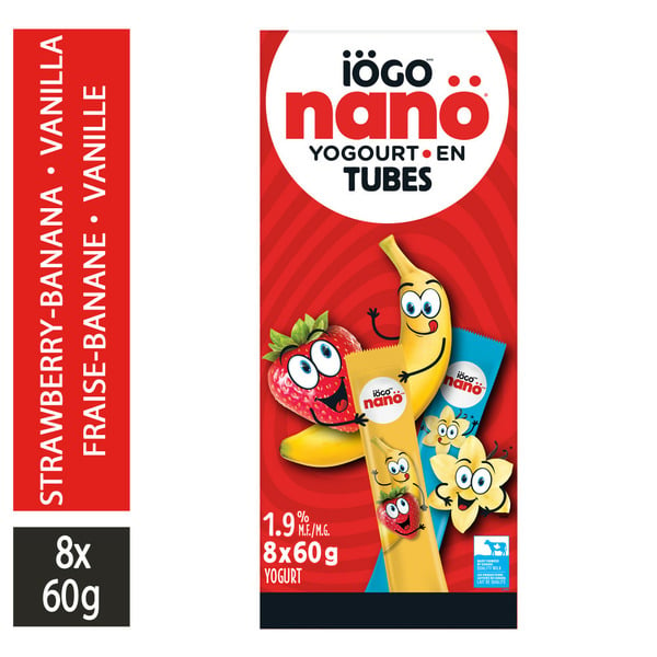 Yogurt iÖGO Nanö Tube Yogurt Strawberry-Banana & Vanilla 1.9% - hero