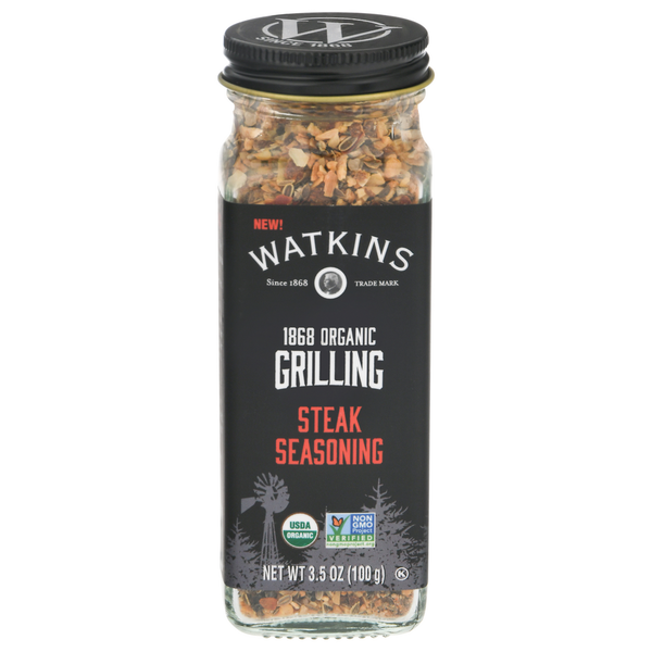 Spices & Seasonings Watkins Seasoning, Steak, Organic, Grilling hero