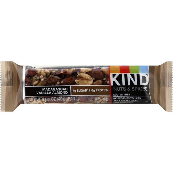 Protein & Nutritional Bars KIND Nuts & Spices Bar, Madagascar Vanilla Almond hero