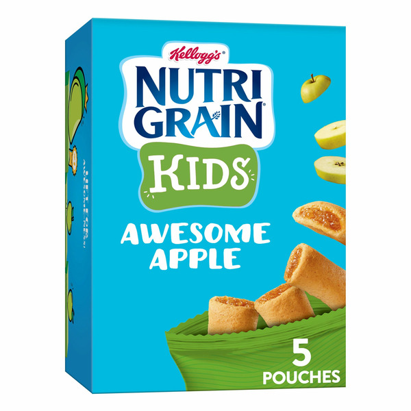 Breakfast Bars & Pastries Kellogg’s Nutri-Grain Mini Breakfast Bars, Made with Whole Grains, Kids Lunch Snacks, Apple hero