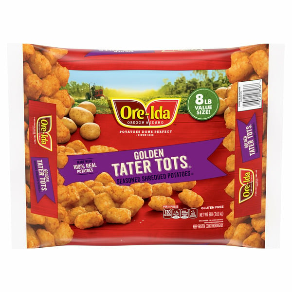 Frozen Appetizers & Sides Ore-Ida Tater Tots, 8 lbs hero