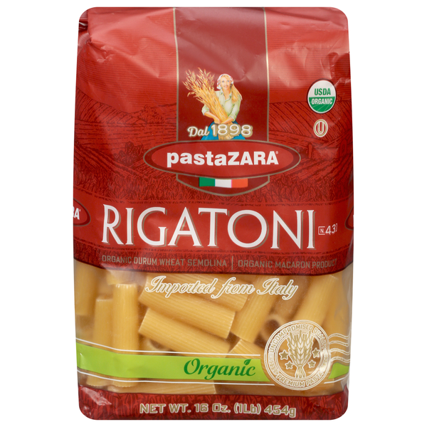 Dry Pasta Pasta Zara Rigatoni, Organic, No. 43 hero