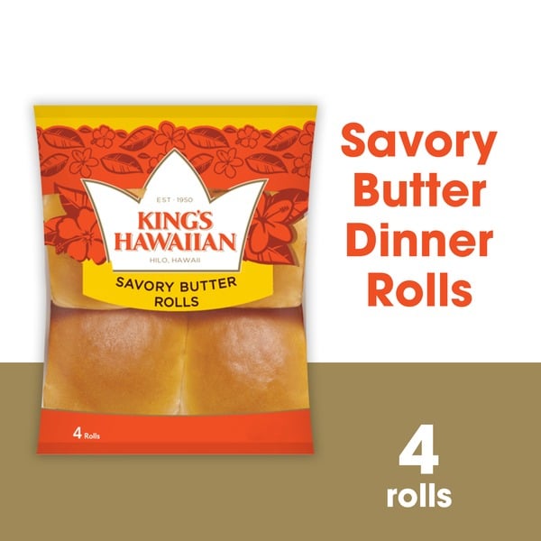 Buns & Rolls King's Hawaiian Savory Butter Rolls 4PK hero