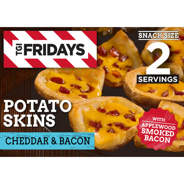 Frozen Appetizers & Sides TGI Fridays Cheddar & Bacon Potato Skins Frozen Snacks hero