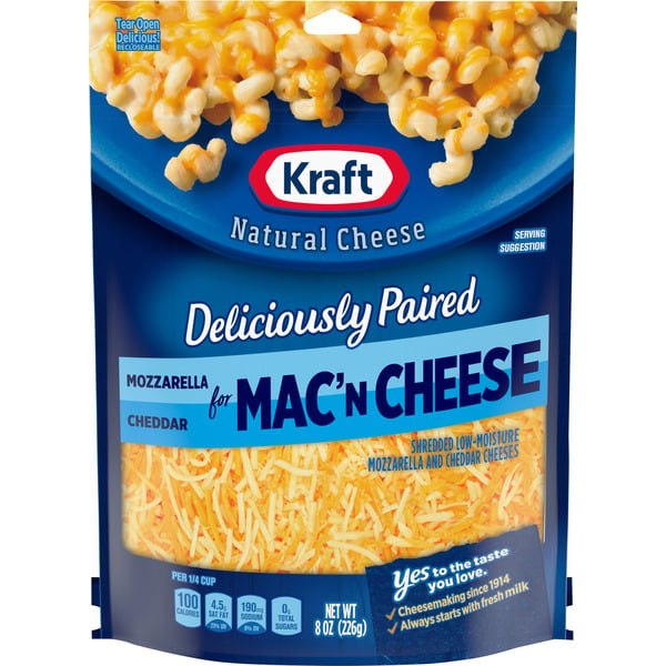 Packaged Cheese Kraft Mozzarella & Cheddar Shredded Cheese for Mac 'N Cheese & Casseroles hero