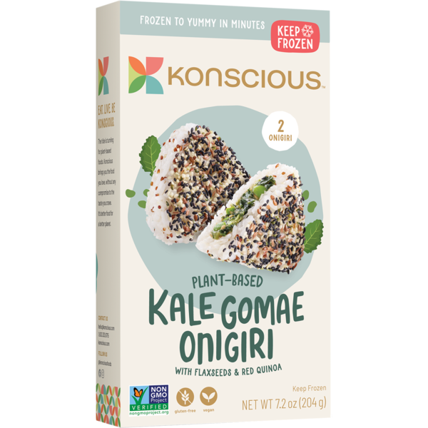 Frozen Meals Konscious Foods Plant-Based Kale Gomae Onigiri with Flaxseeds & Red Quinoa hero