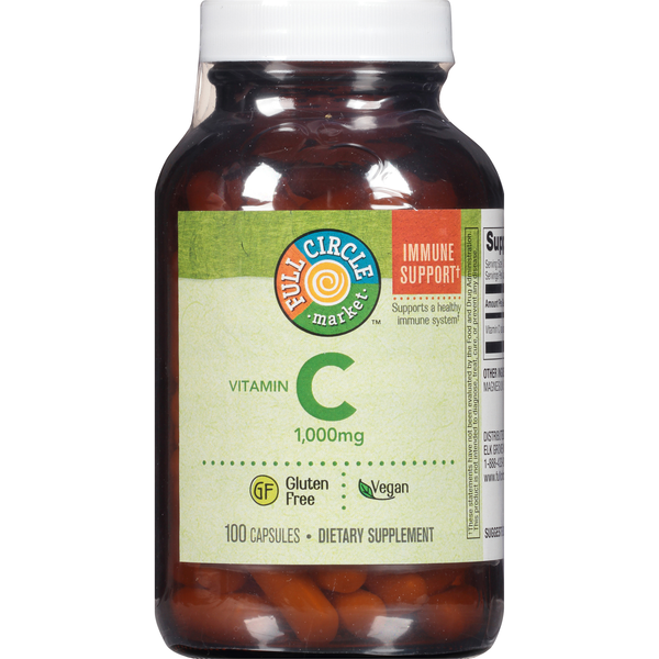 Vitamins & Supplements Full Circle Vitamin C 1,000 Mg Supports A Healthy Immune System Dietary Supplement Vegan Capsules hero