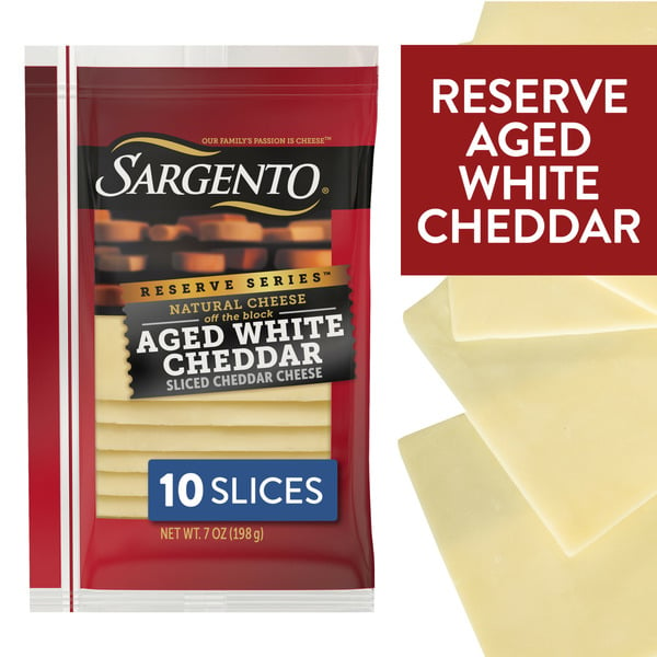 Packaged Cheese Sargento Reserve Series™ Sliced Aged White Natural Cheddar Cheese hero