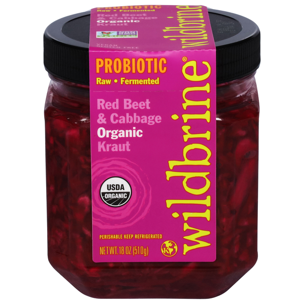 Condiments wildbrine Kraut, Organic, Red Beet & Cabbage, Probiotic hero