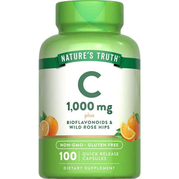 Vitamins & Supplements Nature's Truth Vitamin C with Biofl and Rose Hips Capsules hero