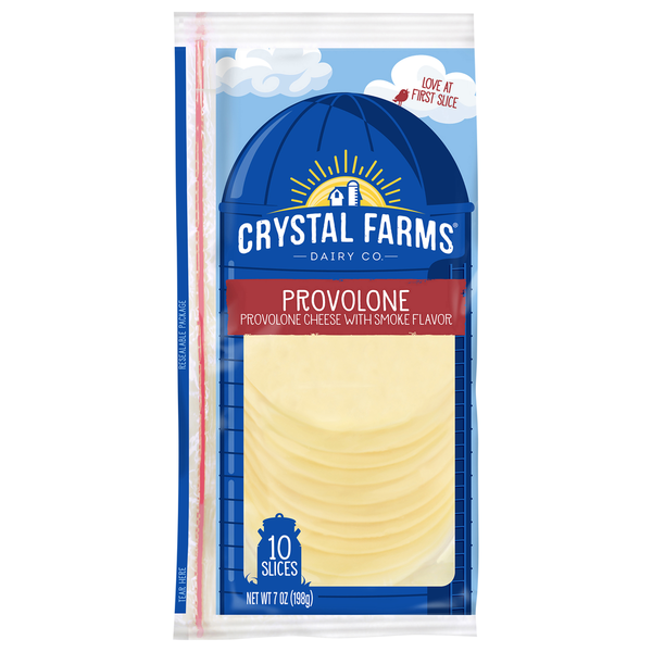 Crystal Farms Cheese Slices, Provolone hero