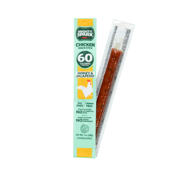 Packaged Meat Mighty Spark 60 Calorie, Honey & Jalapeño Chicken Snack Stick hero