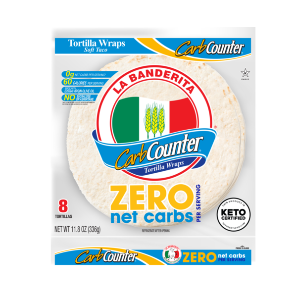 Mexican/Hispanic/Latino Foods La Banderita Carb Counter 8’ Zero Net Carbs Flour Tortillas hero