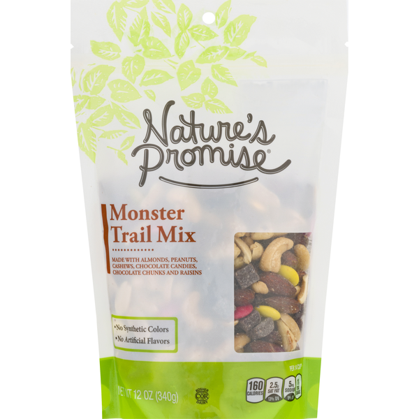 Nuts, Seeds & Dried Fruit Nature's Promise Trail Mix, Monster hero