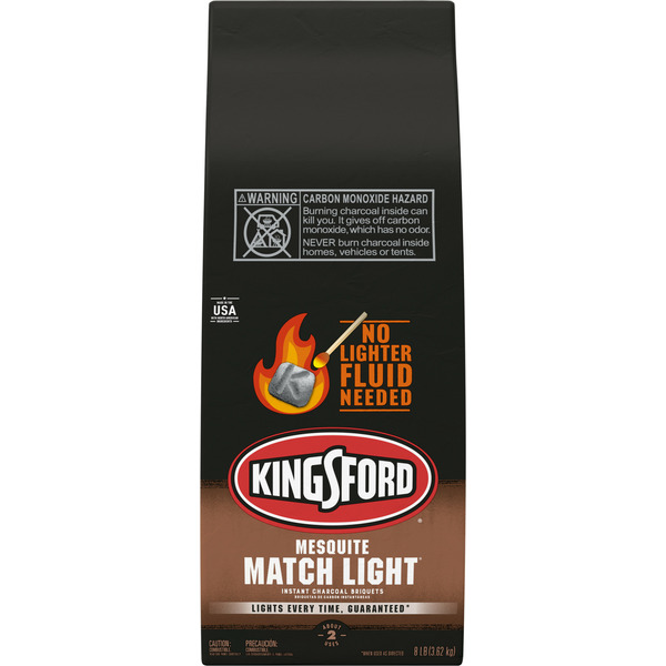 Charcoal & Firelogs Kingsford Instant Charcoal Briquettes, BBQ Charcoal for Grilling, Mesquite hero