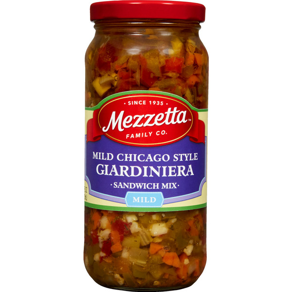 Pickled Goods & Olives Mezzetta Mild Chicago Style Giardiniera Sandwich Mix hero