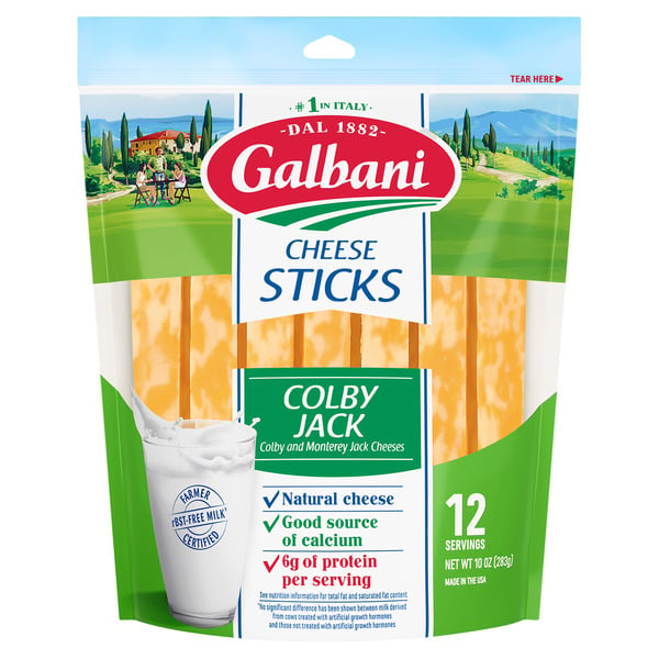 Packaged Cheese Galbani Colby Jack Stick Cheese hero