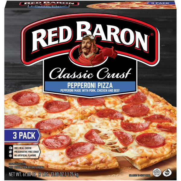 Frozen Pizza Red Baron Pepperoni Classic Crust Frozen Pizza hero