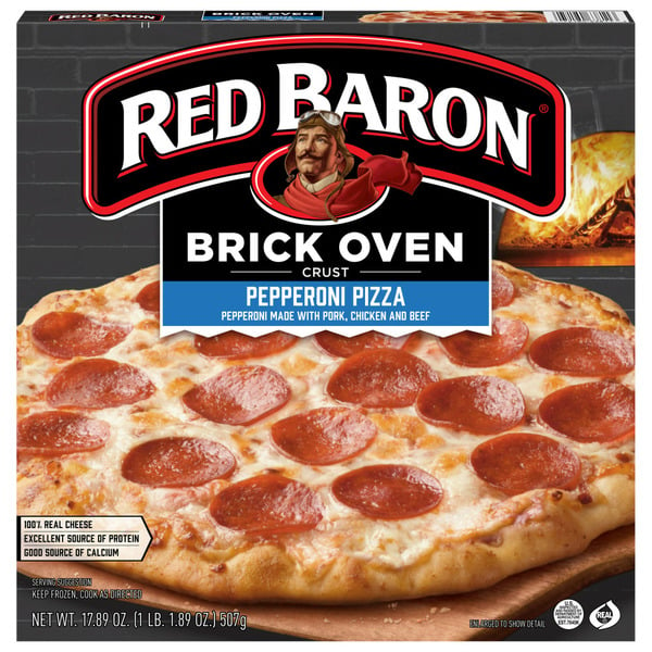 Frozen Pizza Red Baron Pepperoni Brick Oven Frozen Pizza hero