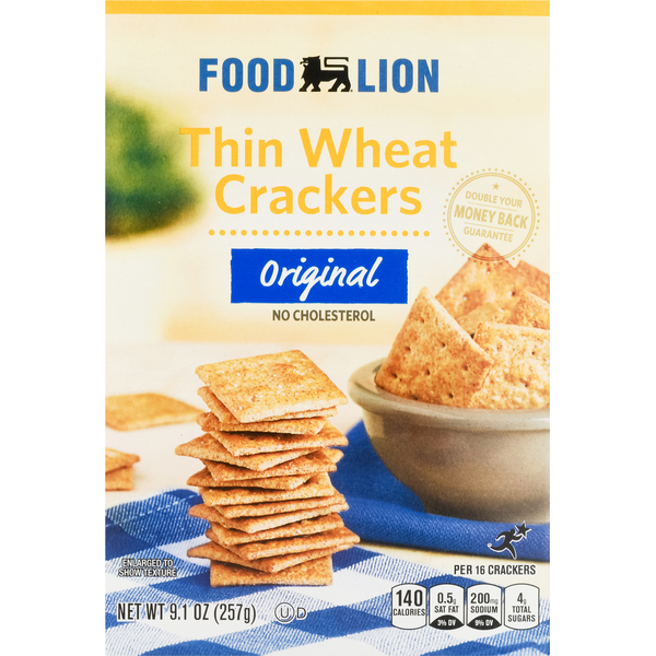 Crackers Food Lion Crackers, Thin Wheats, Original hero