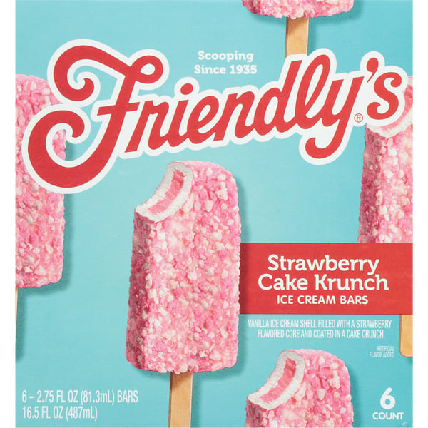 Ice Cream & Toppings Friendly's Strawberry Cake Krunch Ice Cream Bars hero